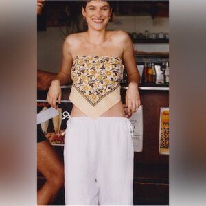 J. Crew Cotton Voile Bandana Top in Daffodil Daze Block Print